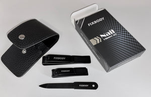 FIXBODY Nail Clipper Set – Black Stainless Steel Fingernails & Toenails Clippers