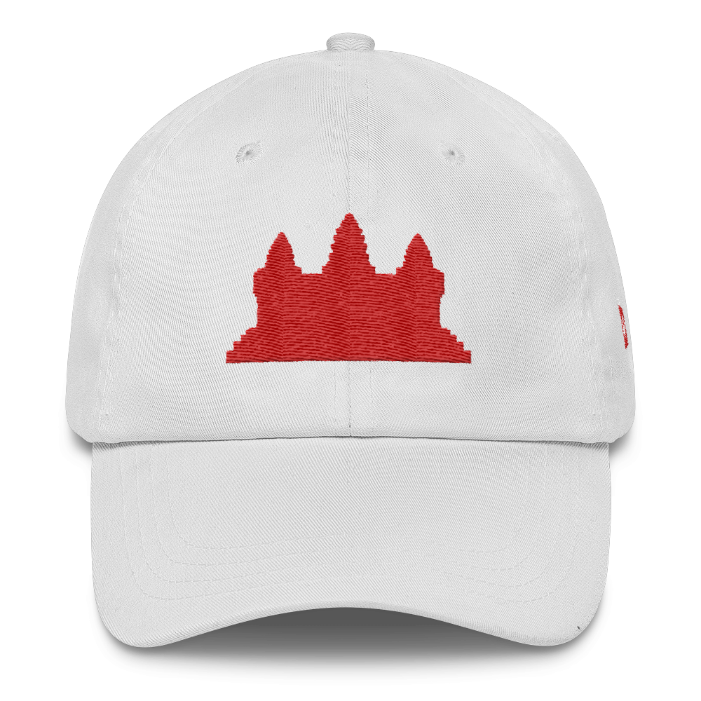 Red and white dad hat sales