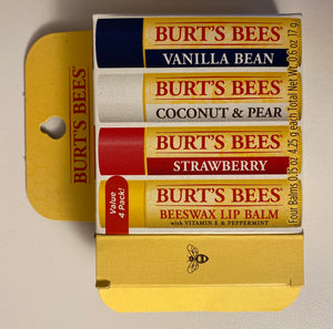 Burt's Bees 100% Natural Moisturizing Lip Balm, Multipack, 4 Tubes in Blister Box