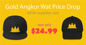 Gold Angkor Wat Hats Snapbacks Caps Price Drop Now Only $24.99