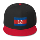 Wool Blend Snapback Khmer/Cambodian Flag and 12