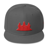 Wool Blend Snapback Red Angkor Wat