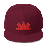 Wool Blend Snapback Red Angkor Wat