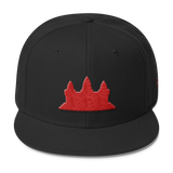 Wool Blend Snapback Red Angkor Wat