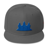 Wool Blend Snapback Blue Angkor Wat