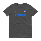 Lightweight Fashion T-Shirt Cambodian/Khmer Flag and Blue CAMBODIA