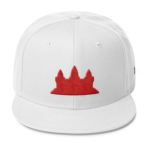 Wool Blend Snapback Red Angkor Wat