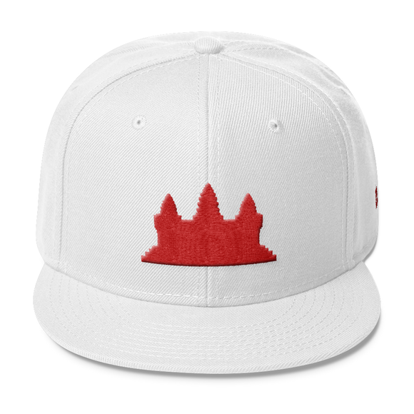 Wool Blend Snapback Red Angkor Wat